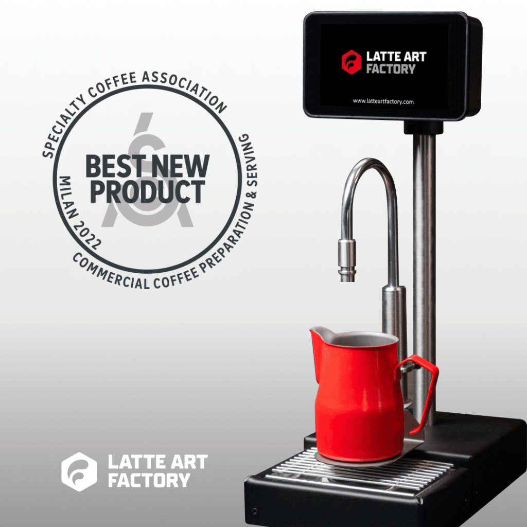 Latte Art Factory best new product award - world of coffee milan - SCA