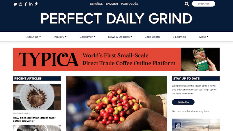 Perfect Daily Grind - Coffee Website